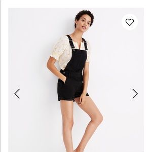 Madewell black denim overalls sz medium